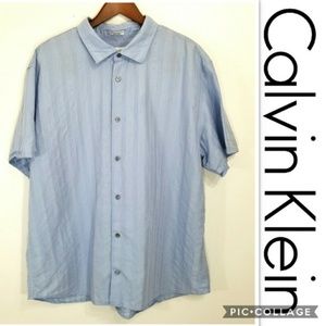 Calvin Klein Blue Button Down Short Sleeve Shirt